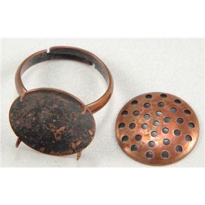 Rings Shank with Sieve Antique Copper 16mm ea