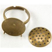 Rings Shank with Sieve Antique Brass 16mm ea