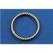Round Twisted Ring Link Gold 20mm ea