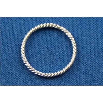Round Twisted Ring Link Silver 20mm ea