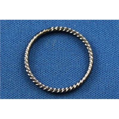 Round Twisted Ring Link Black Nickel 20mm ea