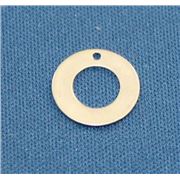 Flat Disc-1 Hole Silver 12mm ea