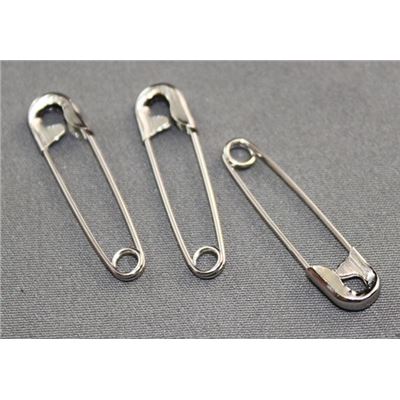 Safety Pins Nickel 28mm ea