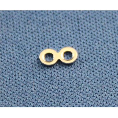 Spacer  2 Hole Round Silver  ea