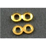 Spacer  2 Hole Round (like figure 8) Gold  ea