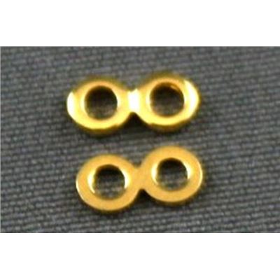 Spacer  2 Hole Round (like figure 8) Gold  ea