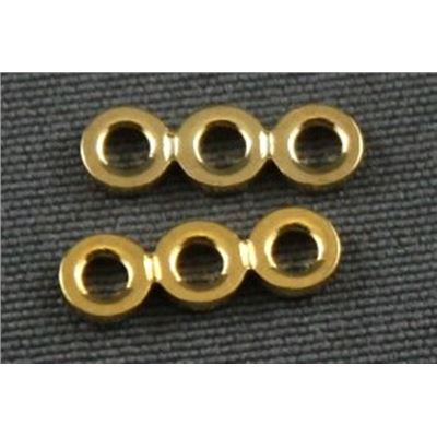 Spacer  3 Hole Round Gold  ea