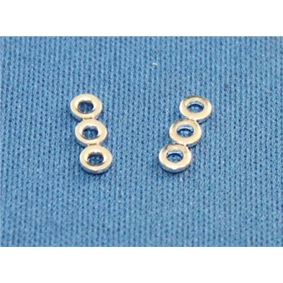 Spacer  3 Hole Round Silver  ea
