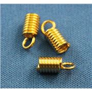 Spring End w/ 3mm Hole Gold  ea