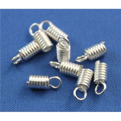 Spring End w/ 3mm Hole Silver  ea