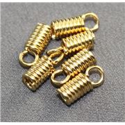Spring End w/ 2mm Hole Gold  ea
