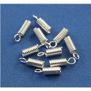 Spring End w/1.5mm Hole Silver  ea