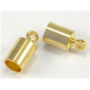 Tube End Gold 3mm ea