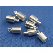 Barrel  End Cap Silver 4mm ea