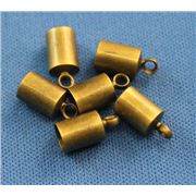 Tube End Antique Brass 4mm ea