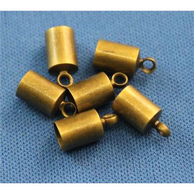 Tube End Antique Brass 4mm ea