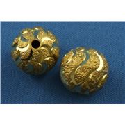 Filler Beads Laser Swirl Bead Gold 16mm ea