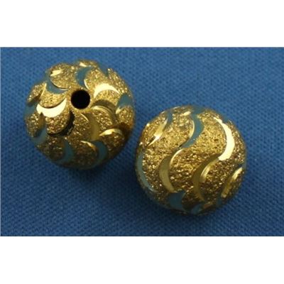 Filler Beads Laser Swirl Bead Gold 16mm ea