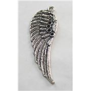 Charm Tibetan Style Wing Antique Silver 30mm ea