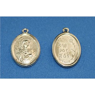 Madonna Coin Silver 22x16mm ea