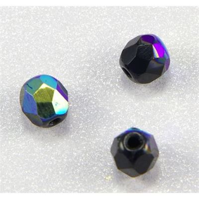 Firepolished Crystal Jet AB 4mm ea