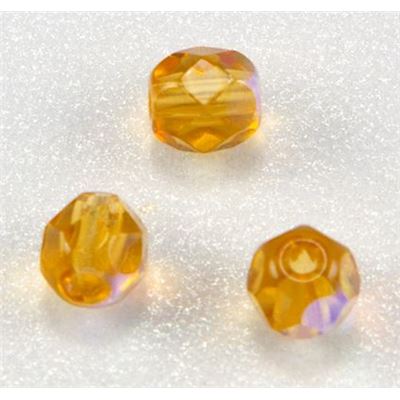 Firepolished Crystal Light Topaz AB 4mm ea