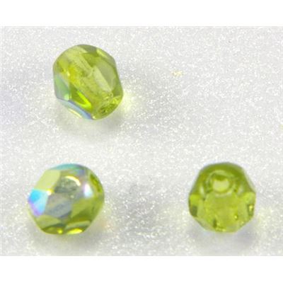 Firepolished Crystal Olive AB 4mm ea