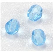 Firepolished Crystal Aqua 4mm ea