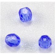 Firepolished Crystal Dark Sapphire 4mm ea