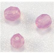 Firepolished Crystal Milky Pink Opaque 4mm ea