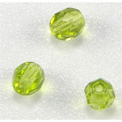 Firepolished Crystal Olive 4mm ea
