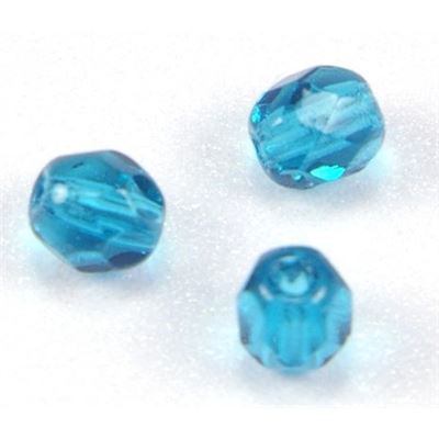 Firepolished Crystal Teal Transparent 4mm ea