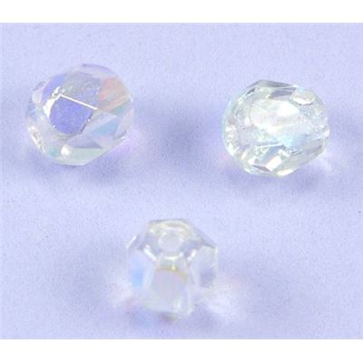 Firepolished Crystal Clear AB 6mm ea