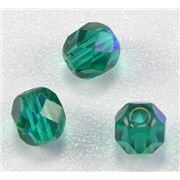 Firepolished Crystal Emerald AB 6mm ea