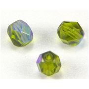 Firepolished Crystal Olive AB 6mm ea