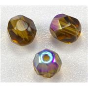 Firepolished Crystal Smokey Topaz AB 6mm ea