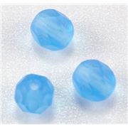 Firepolished Crystal Aqua Frost 6mm ea