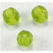 Firepolished Crystal Olive Frost 6mm ea