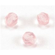 Firepolished Crystal Pink Frost 6mm ea