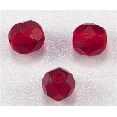 Firepolished Crystal Siam Frost 6mm ea