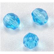 Firepolished Crystal Aqua 6mm ea