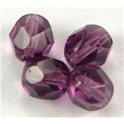 Firepolished Crystal Dark Amethyst 6mm ea