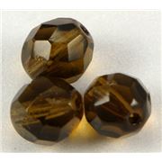 Firepolished Crystal Dark Topaz 6mm ea