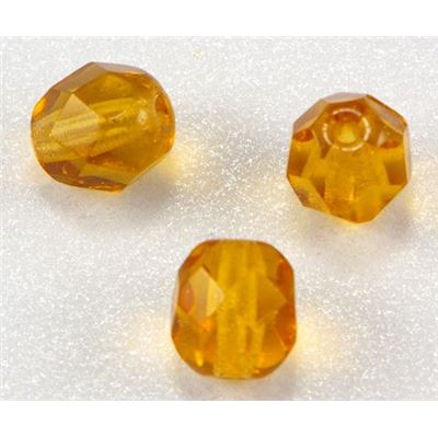 Firepolished Crystal  Light Topaz 6mm ea