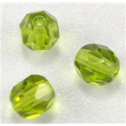 Firepolished Crystal Olive 6mm ea