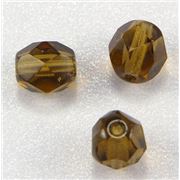 Firepolished Crystal Smokey Topaz 6mm ea