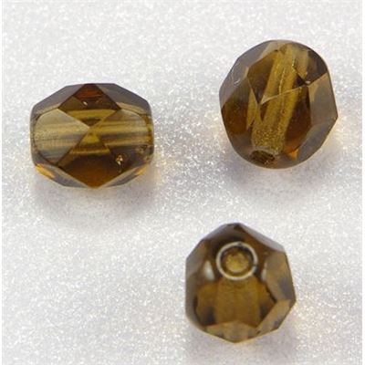 Firepolished Crystal Smokey Topaz 6mm ea