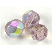 Firepolished Crystal Light Amethyst AB 6mm ea