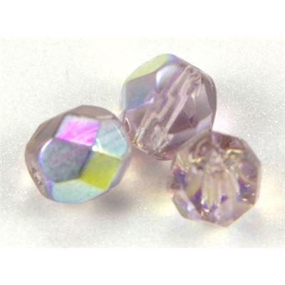 Firepolished Crystal Light Amethyst AB 6mm ea