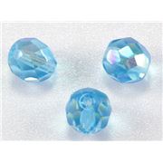 Firepolished Crystal Aqua AB 8mm ea